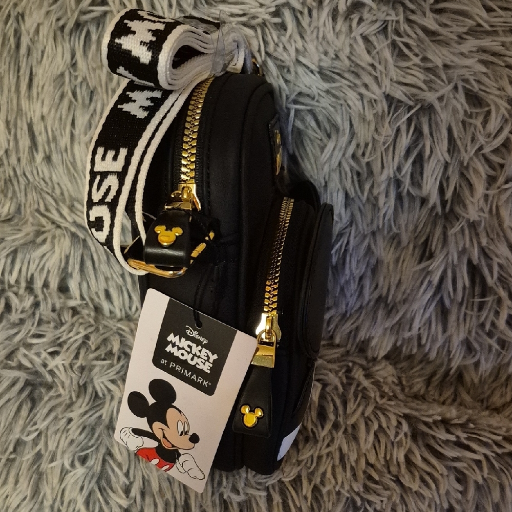 Disney Black and White Mickey Mouse Messenger Crossbody Bag - Picture 4 of 7